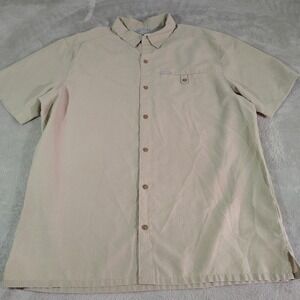 Columbia Shirt Men XL Green /Black Check Nerd Office Dad Work Short Sleeve